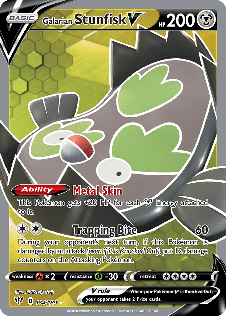 Galarian Stunfisk V, kortbilde fra pokemontcg.io