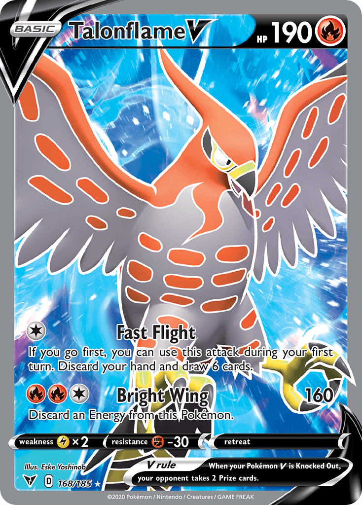 Talonflame V, kortbilde fra pokemontcg.io