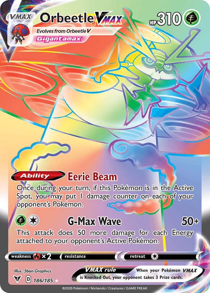 Orbeetle VMAX, kortbilde fra pokemontcg.io