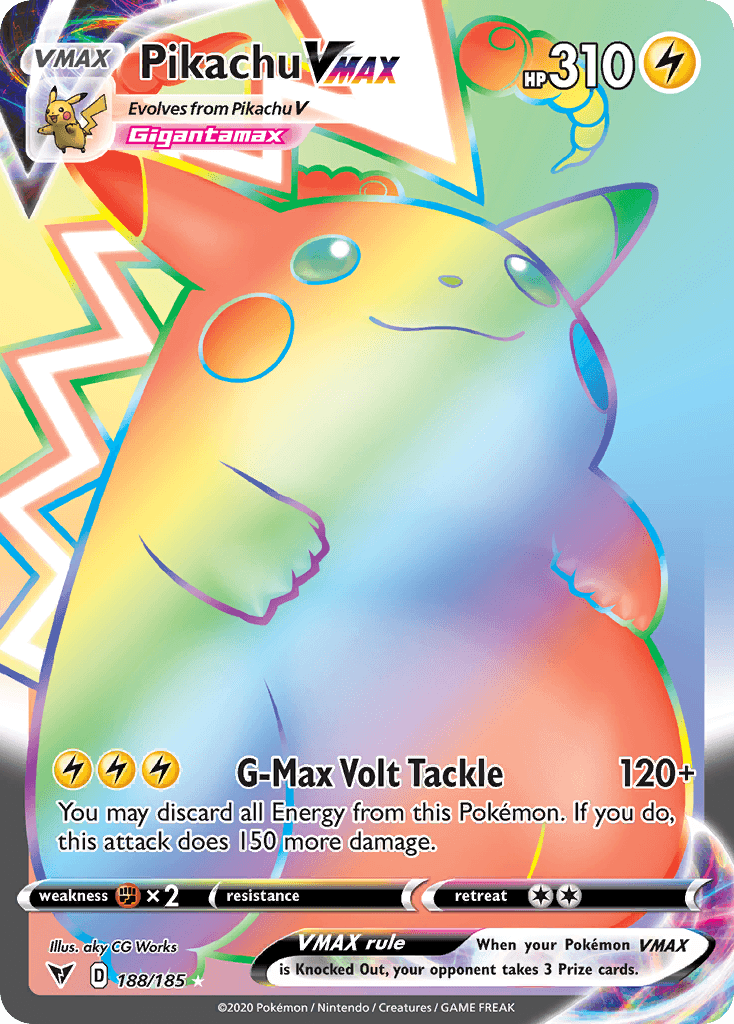 Pikachu VMAX, kortbilde fra pokemontcg.io