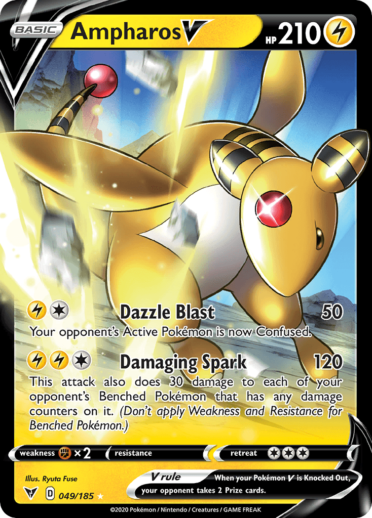 Ampharos V, kortbilde fra pokemontcg.io