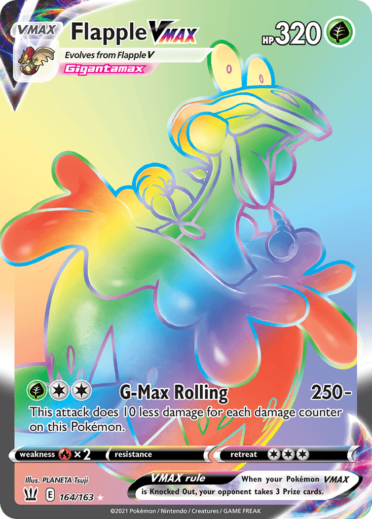 Flapple VMAX, kortbilde fra pokemontcg.io