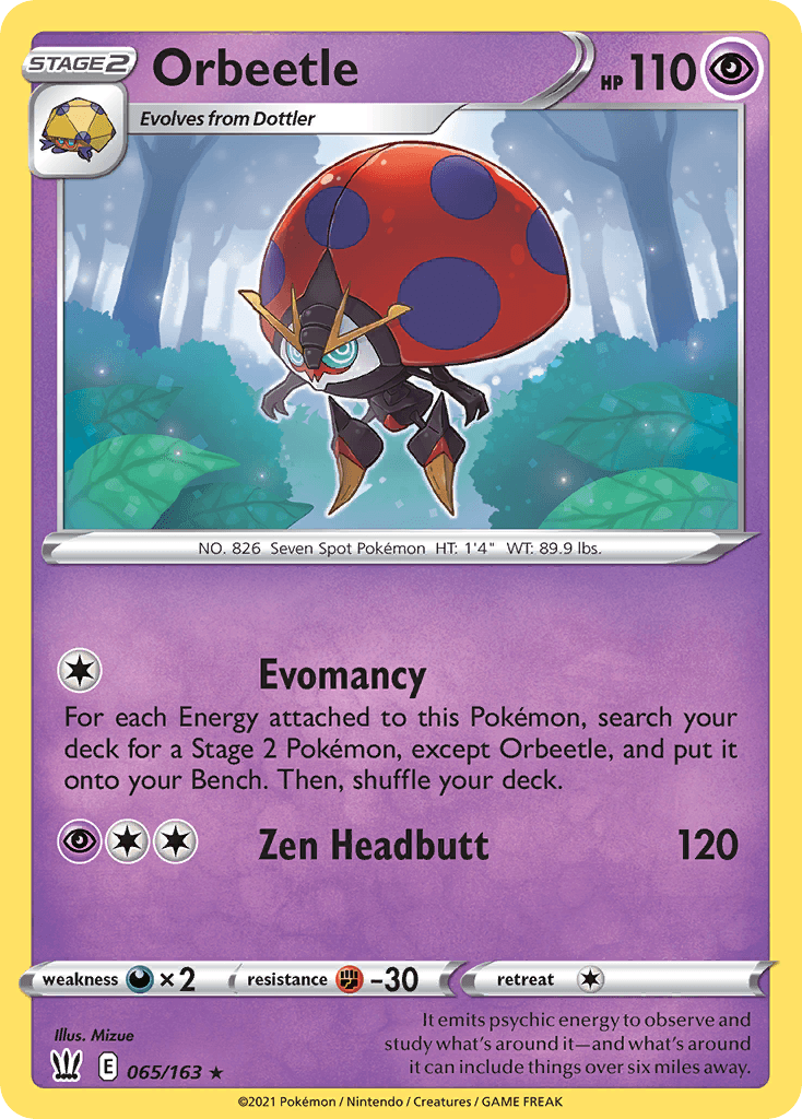 Orbeetle, kortbilde fra pokemontcg.io