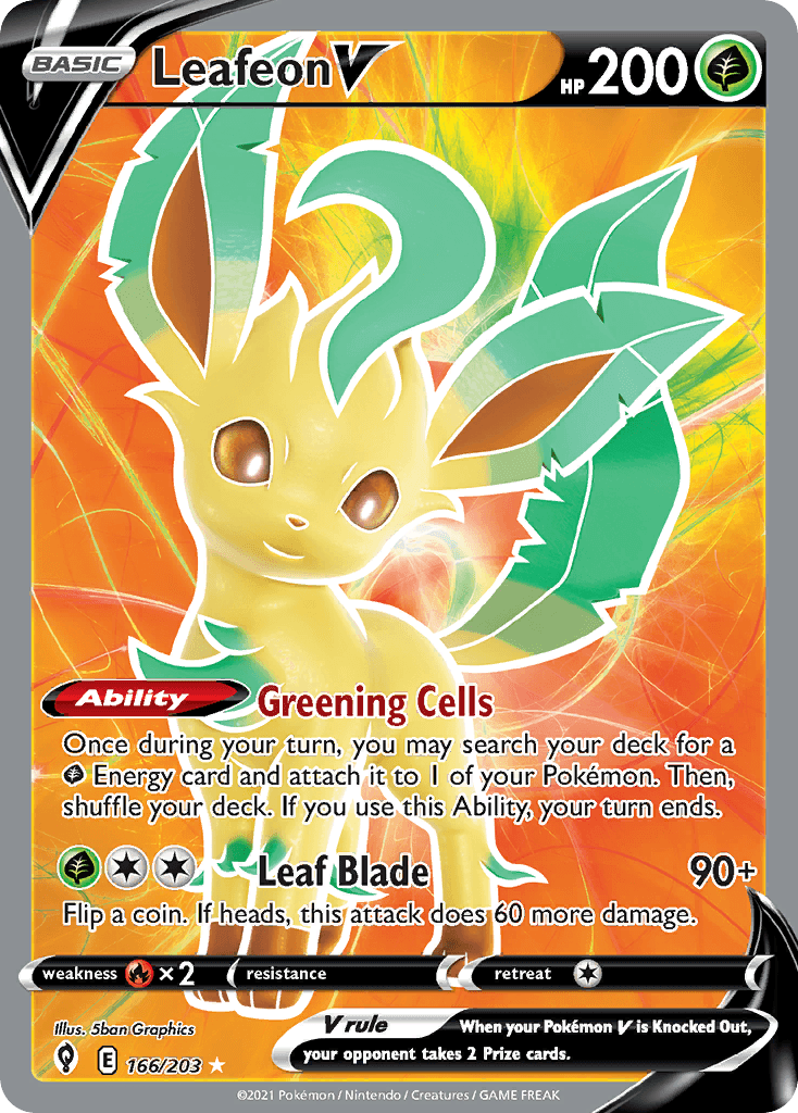 Leafeon V, kortbilde fra pokemontcg.io