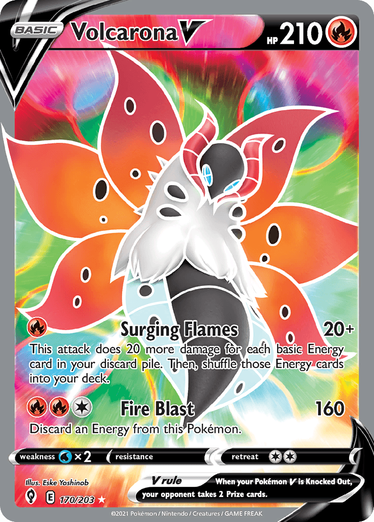 Volcarona V, kortbilde fra pokemontcg.io