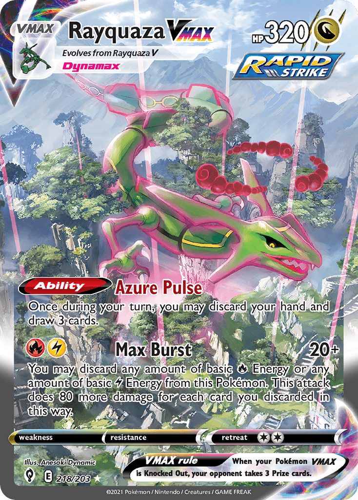 Rayquaza VMAX, kortbilde fra pokemontcg.io