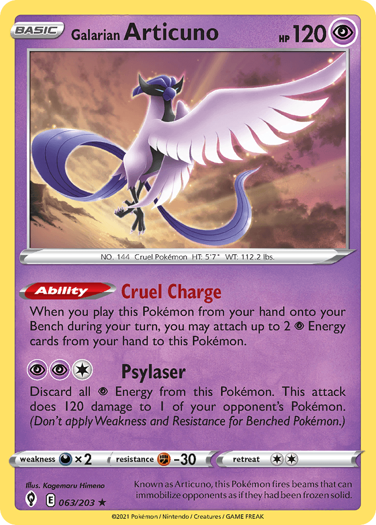 Galarian Articuno, kortbilde fra pokemontcg.io