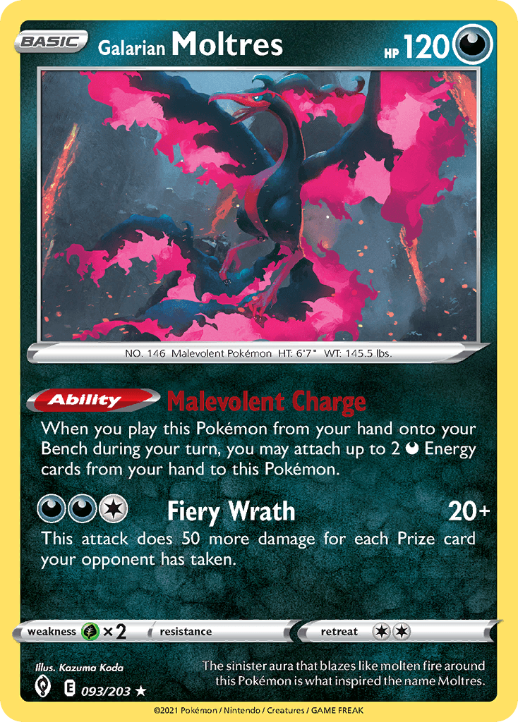 Galarian Moltres, kortbilde fra pokemontcg.io