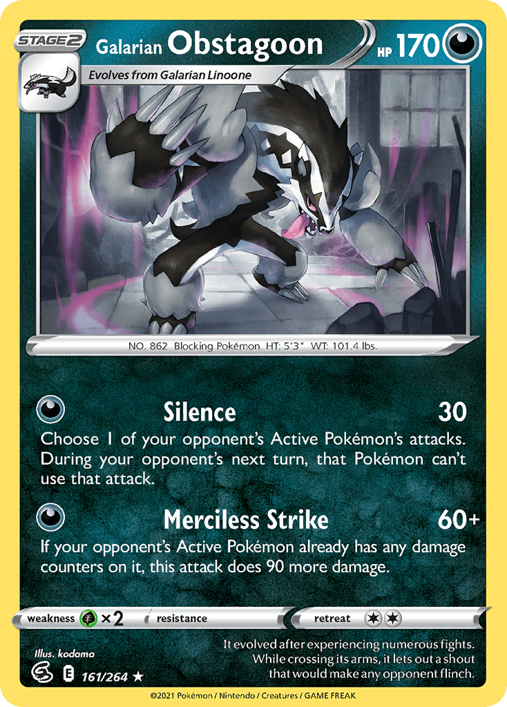 Galarian Obstagoon, kortbilde fra pokemontcg.io