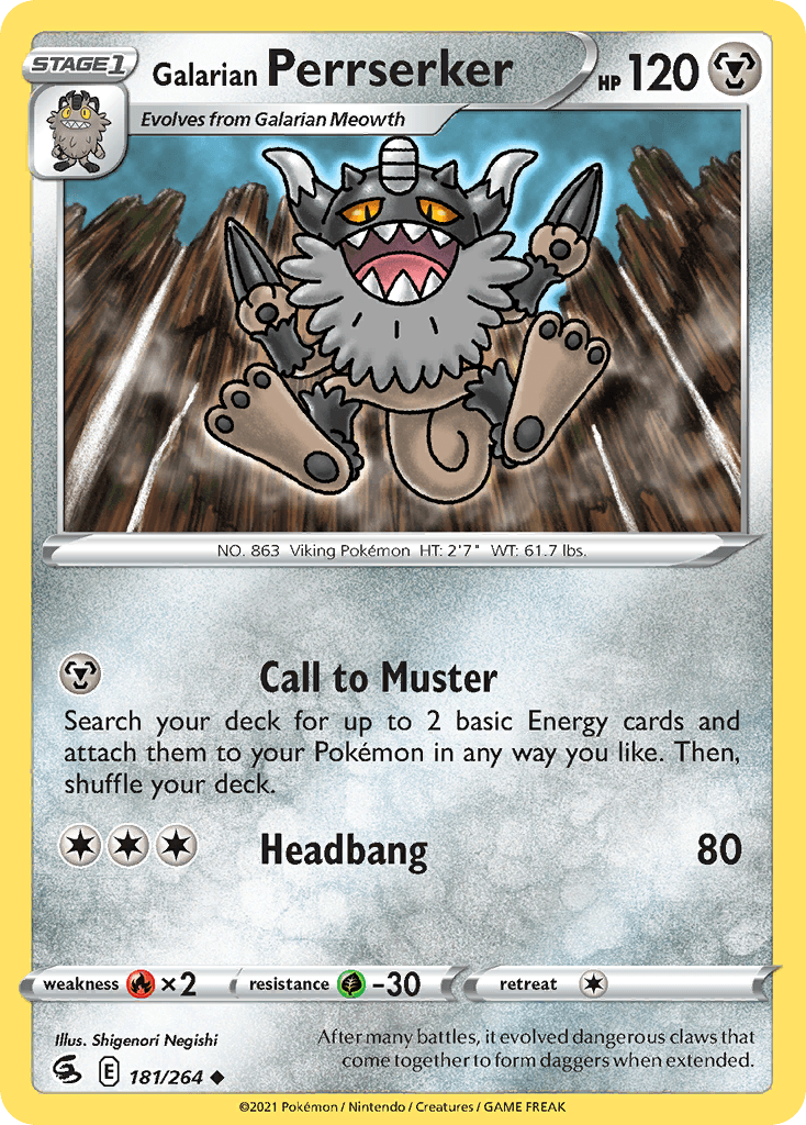 Galarian Perrserker, kortbilde fra pokemontcg.io