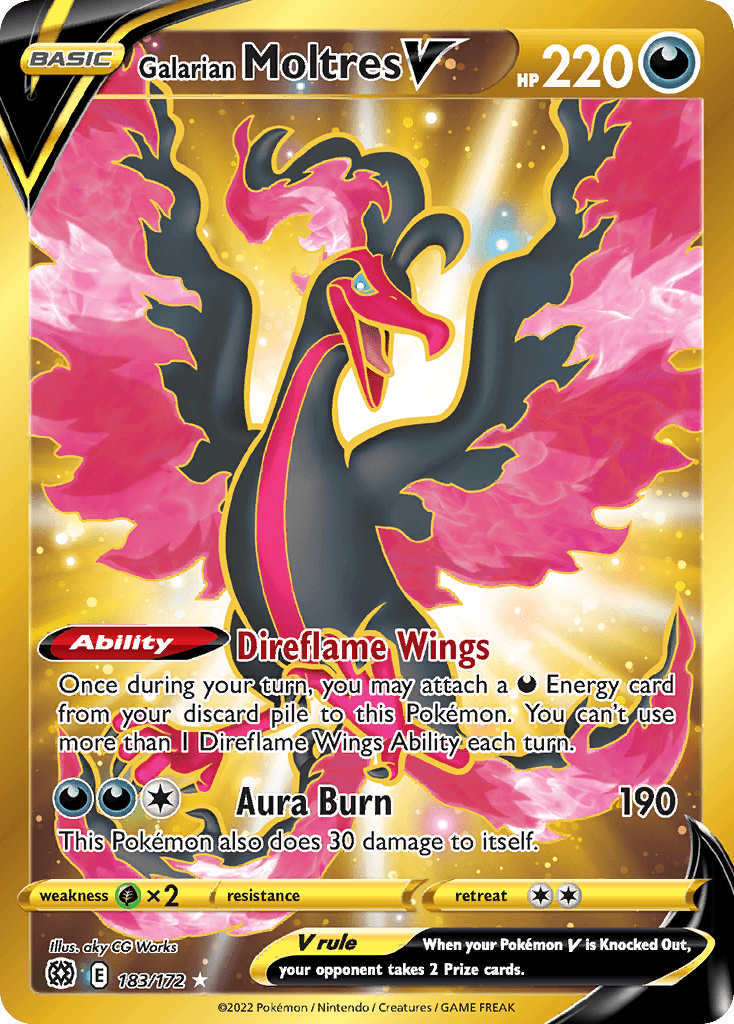 Galarian Moltres V, kortbilde fra pokemontcg.io