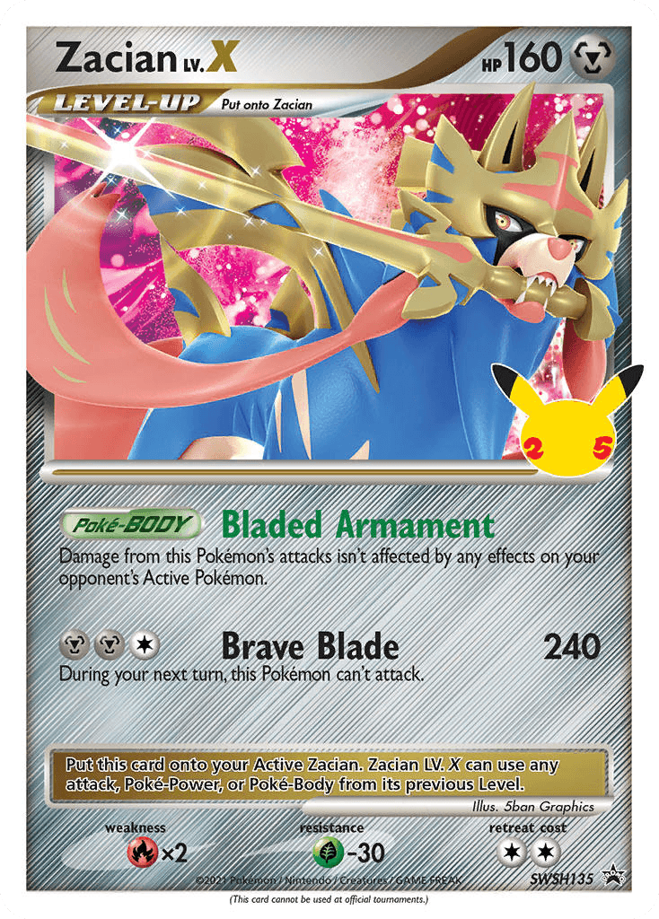 Zacian LV.X, kortbilde fra pokemontcg.io