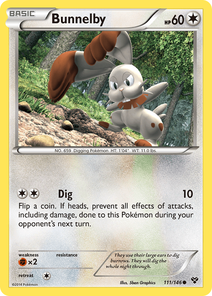 Bunnelby, kortbilde fra pokemontcg.io