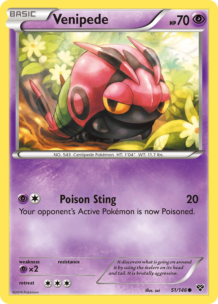 Venipede, kortbilde fra pokemontcg.io