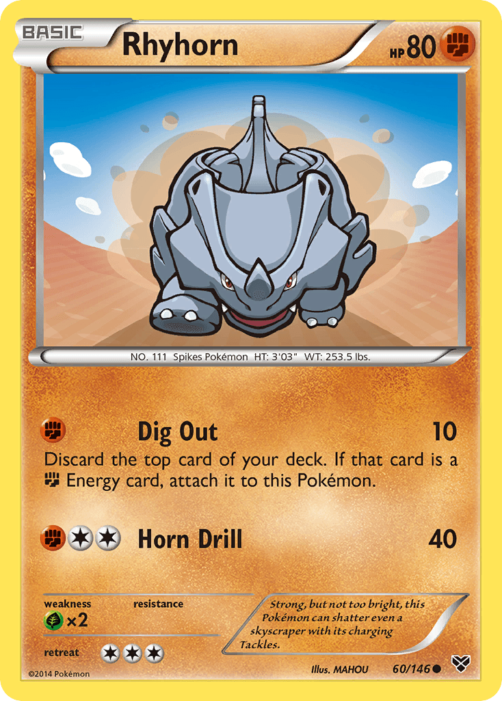 Rhyhorn, kortbilde fra pokemontcg.io
