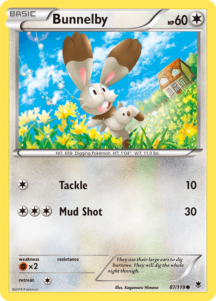 Bunnelby, kortbilde fra pokemontcg.io