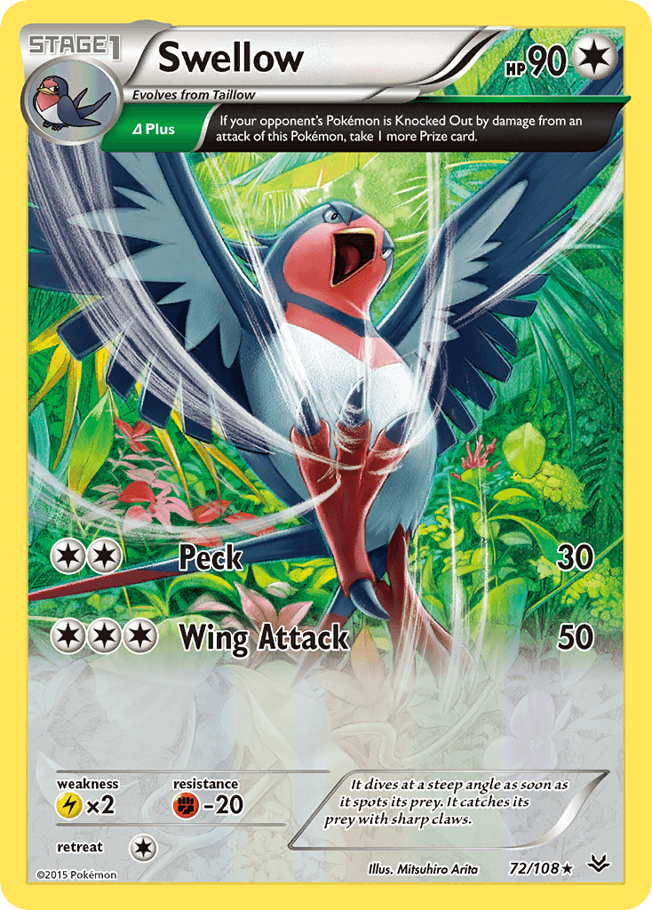 Swellow, kortbilde fra pokemontcg.io