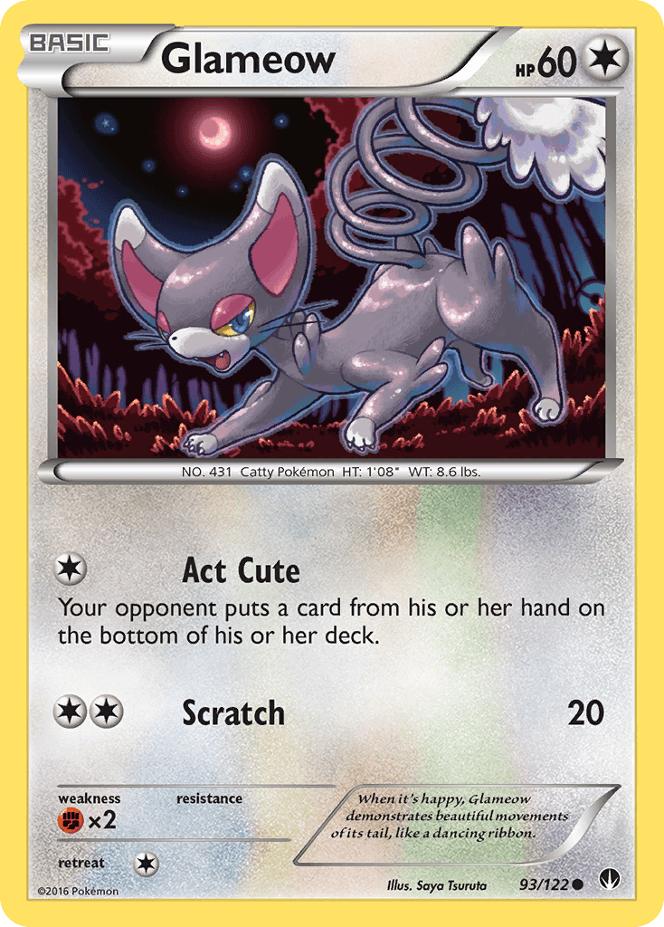 Glameow, kortbilde fra pokemontcg.io