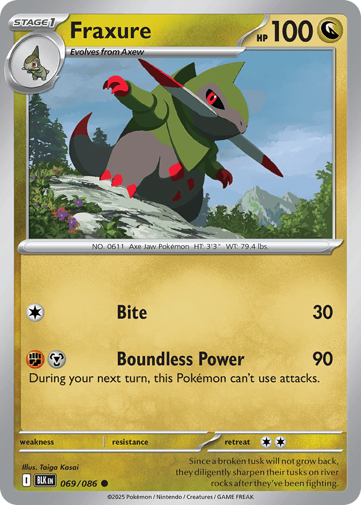 Fraxure, kortbilde fra pokemontcg.io