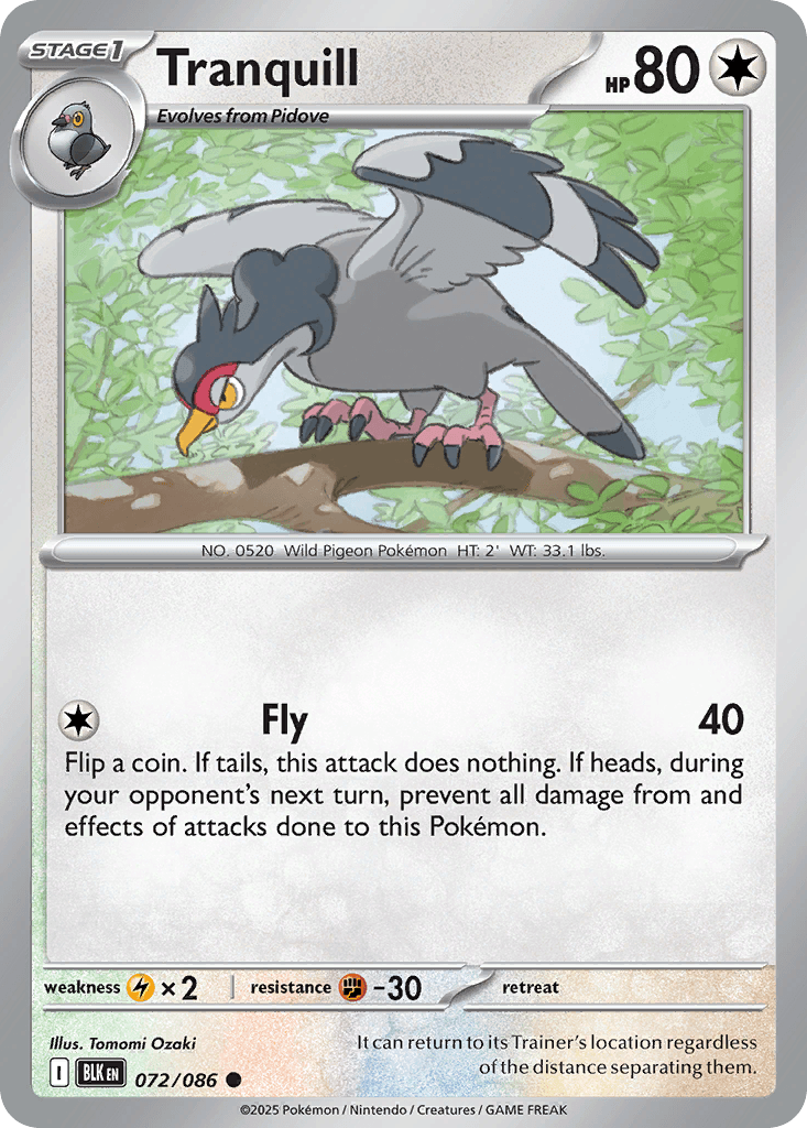 Tranquill, kortbilde fra pokemontcg.io