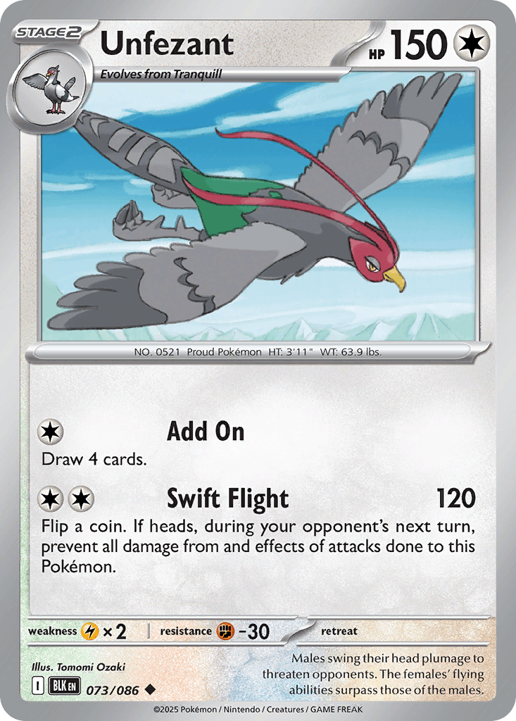 Unfezant, kortbilde fra pokemontcg.io