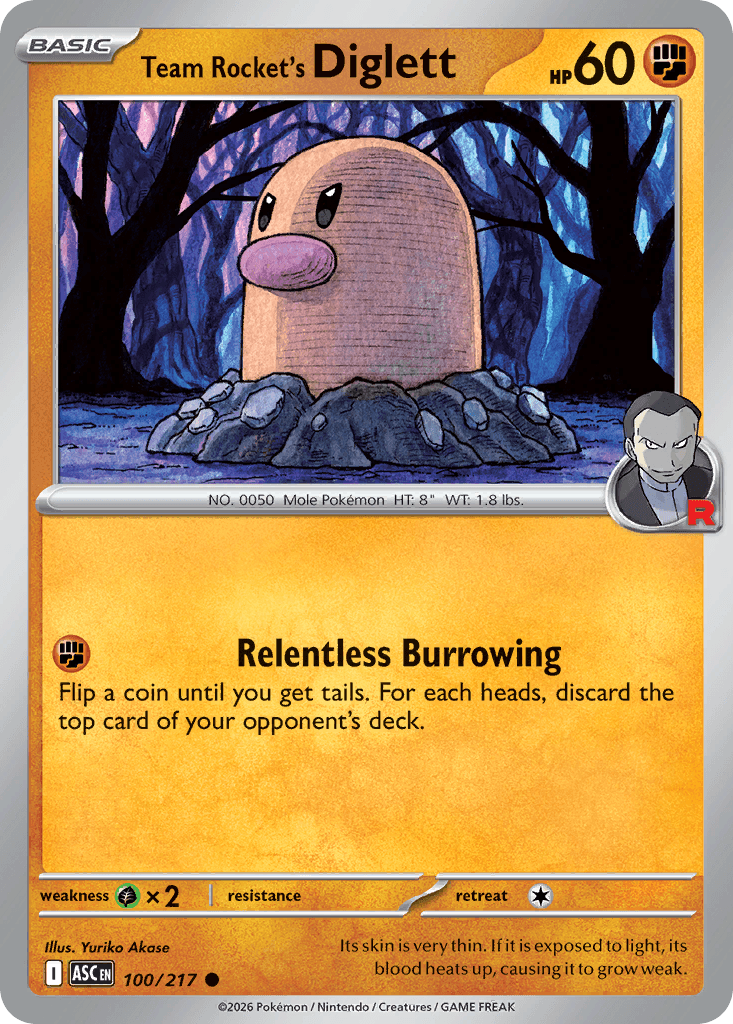 Team Rocket's Diglett, kortbilde fra Scrydex