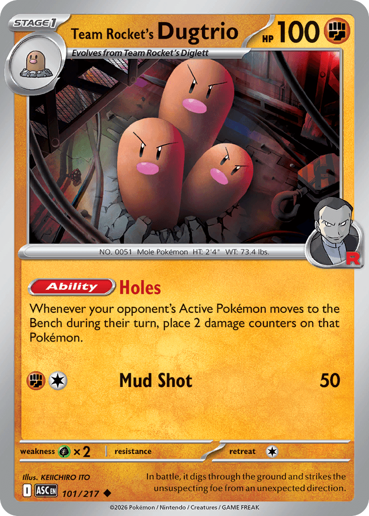 Team Rocket's Dugtrio, kortbilde fra Scrydex