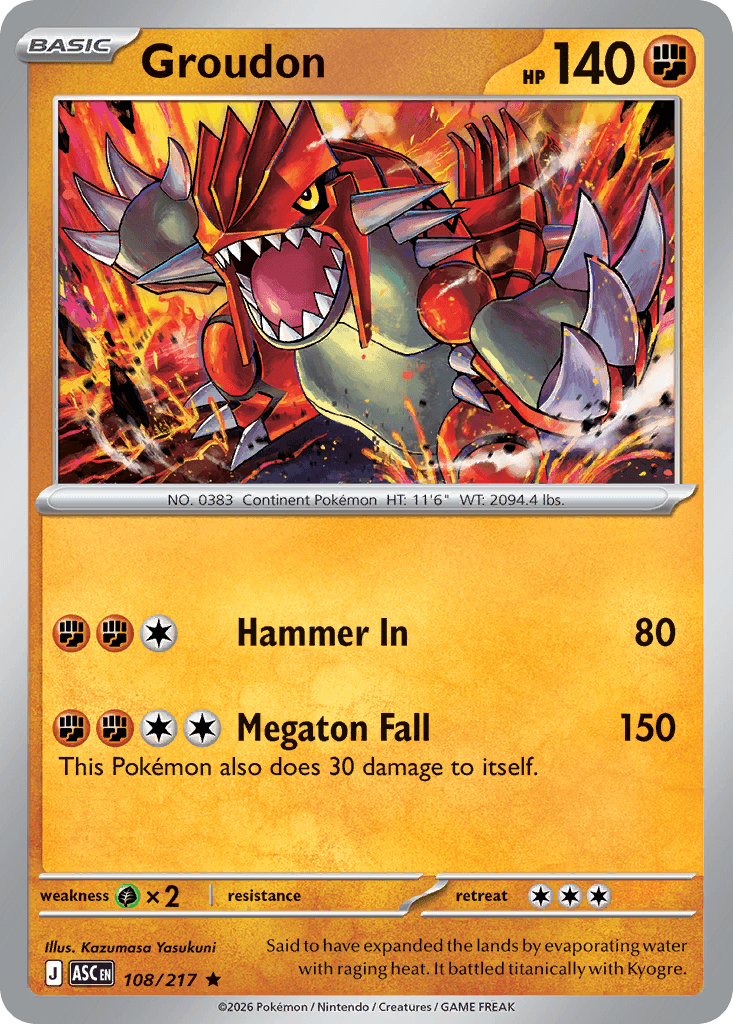 Groudon, kortbilde fra Scrydex