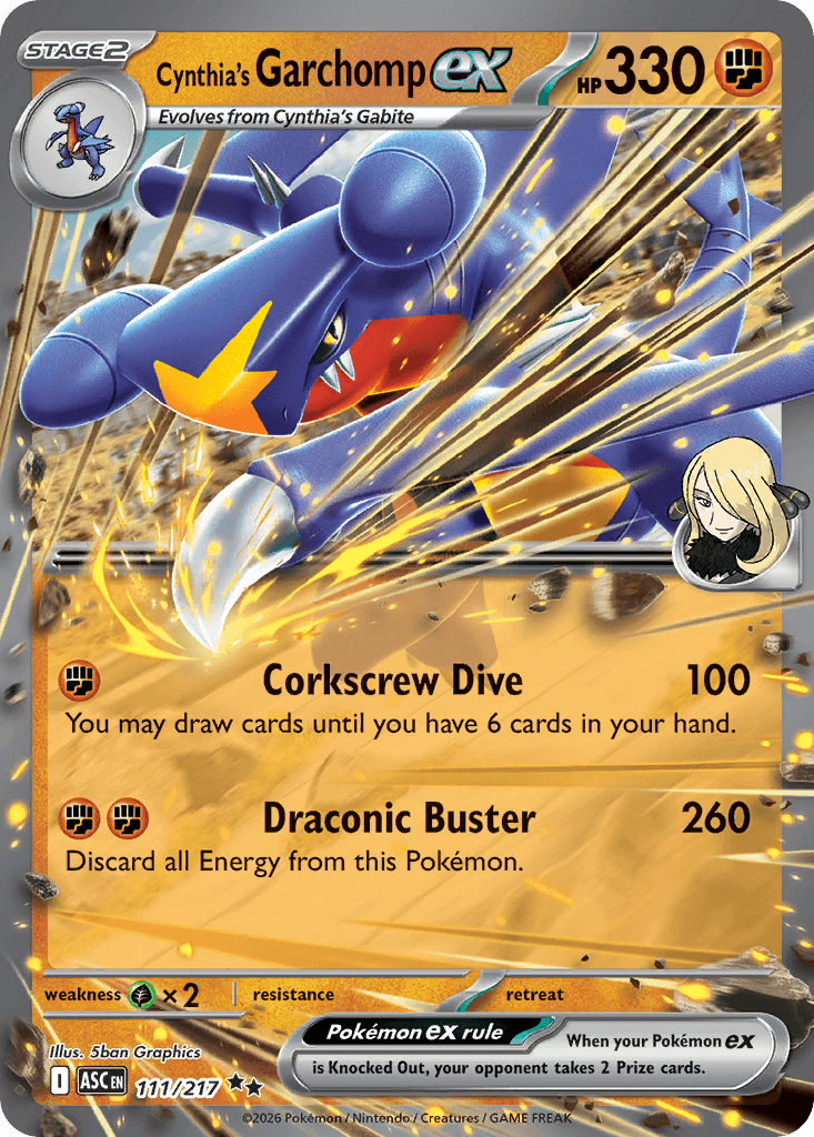 Cynthia's Garchomp ex, kortbilde fra Scrydex