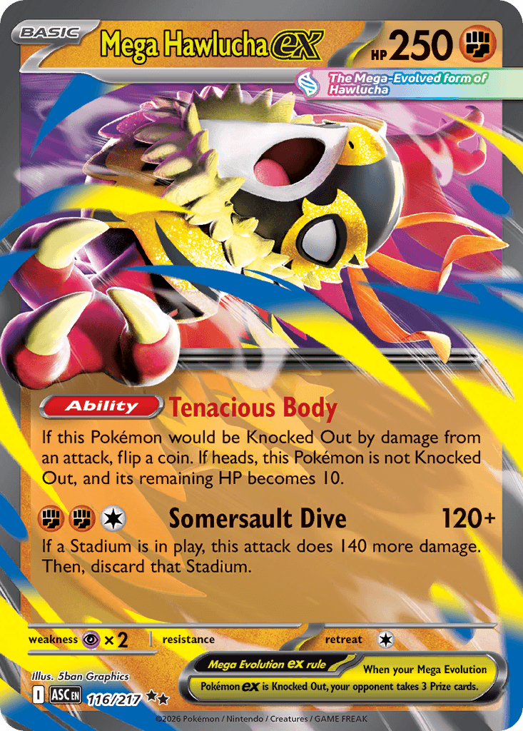 Mega Hawlucha ex, kortbilde fra Scrydex