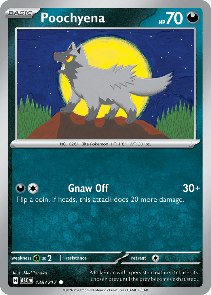 Poochyena, kortbilde fra Scrydex