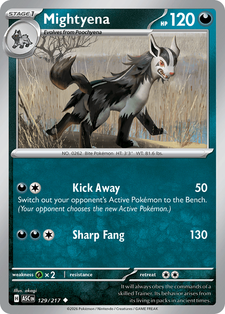 Mightyena, kortbilde fra Scrydex