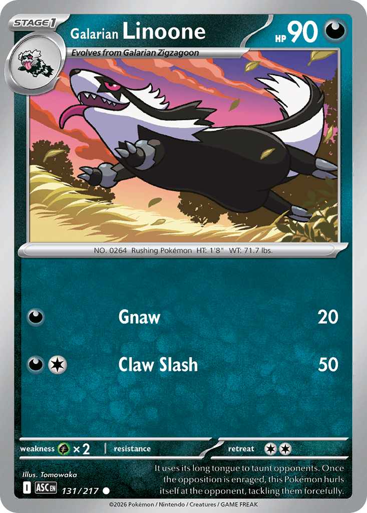 Galarian Linoone, kortbilde fra Scrydex