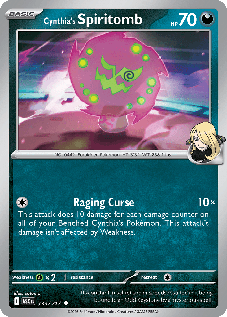 Cynthia's Spiritomb, kortbilde fra Scrydex