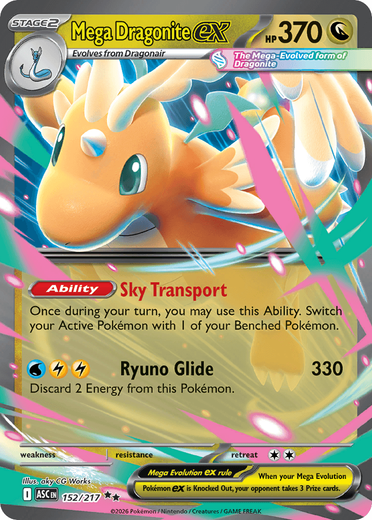 Mega Dragonite ex, kortbilde fra Scrydex