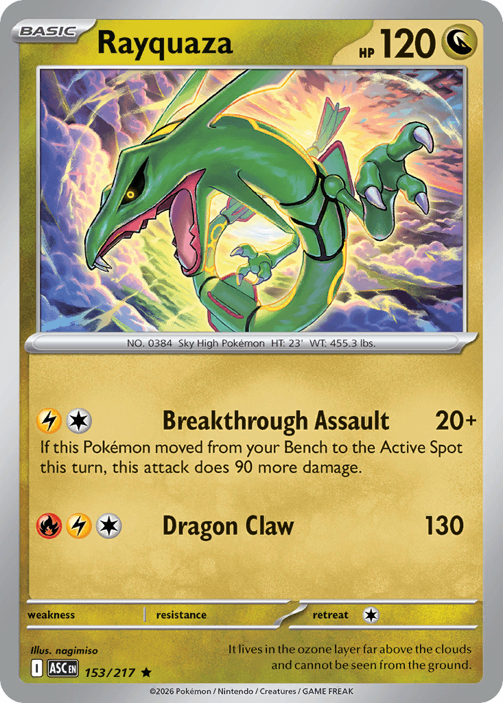 Rayquaza, kortbilde fra Scrydex