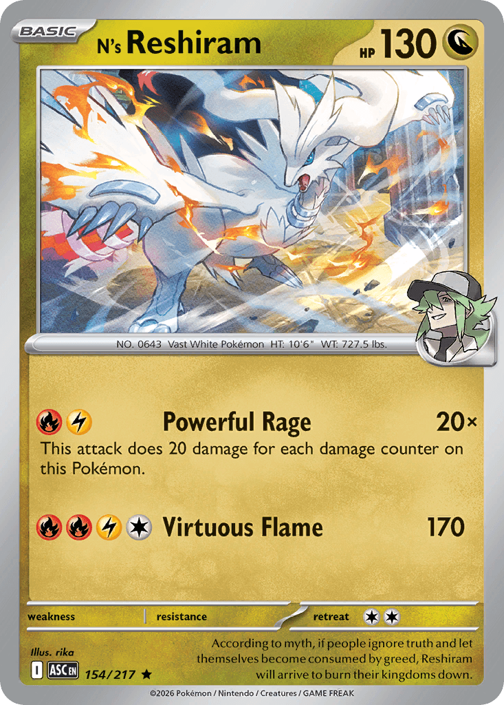 N's Reshiram, kortbilde fra Scrydex