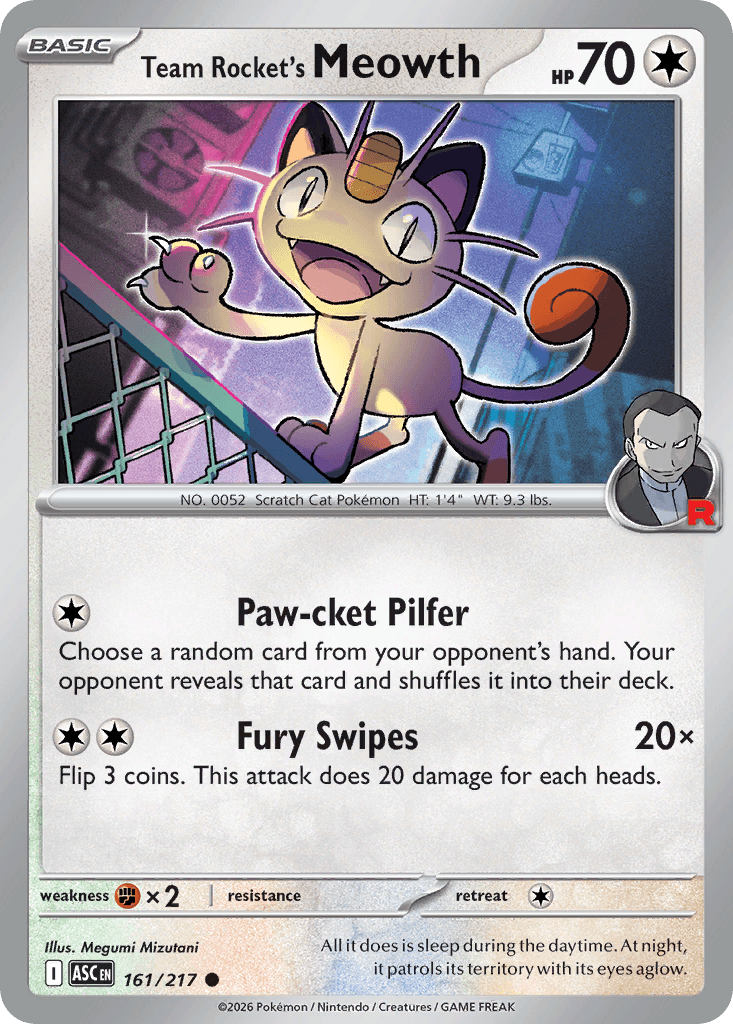 Team Rocket's Meowth, kortbilde fra Scrydex