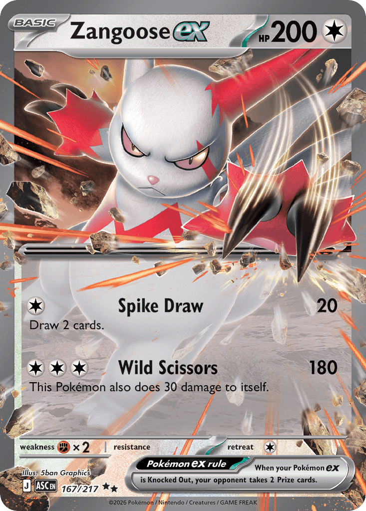 Zangoose ex, kortbilde fra Scrydex