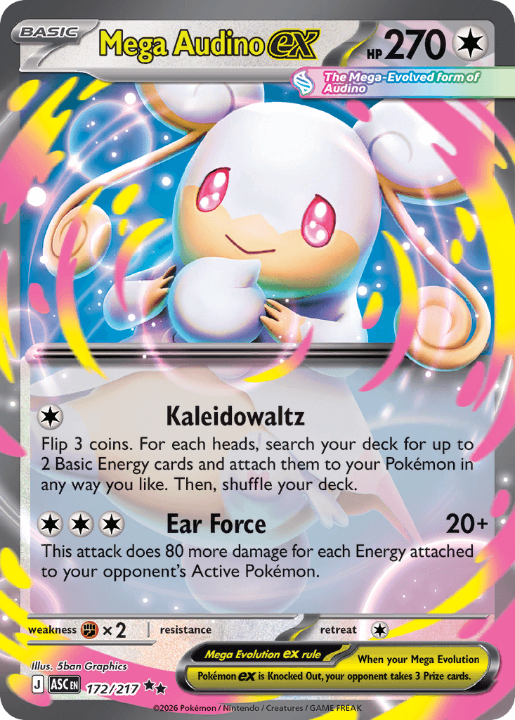 Mega Audino ex, kortbilde fra Scrydex