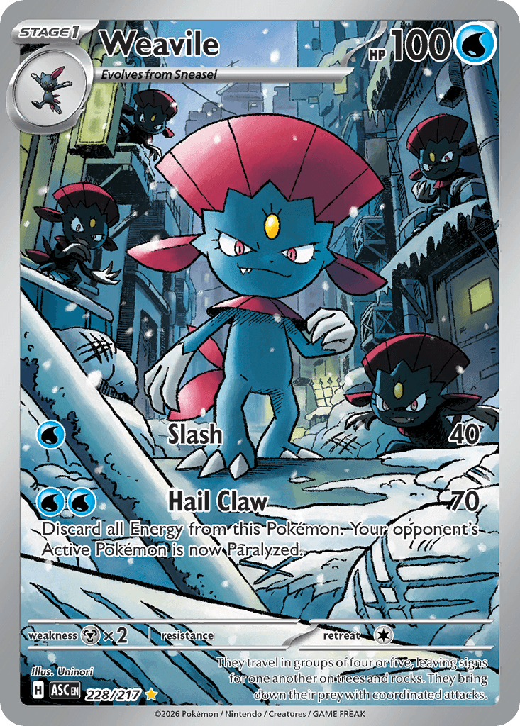 Weavile, kortbilde fra Scrydex