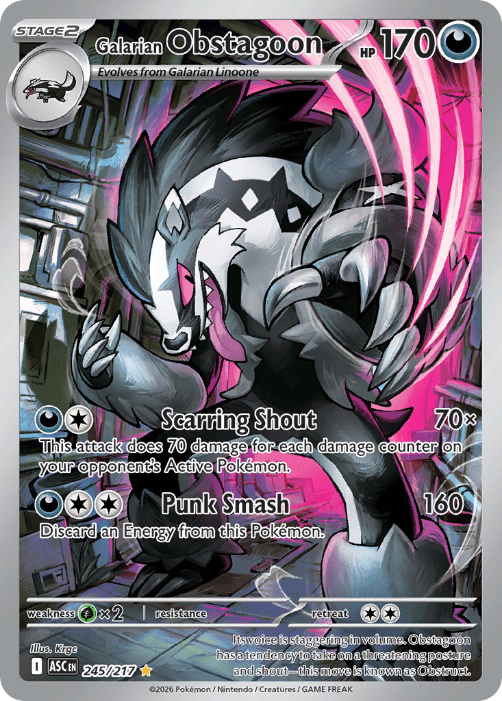 Galarian Obstagoon, kortbilde fra Scrydex