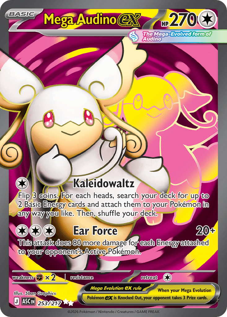 Mega Audino ex, kortbilde fra Scrydex