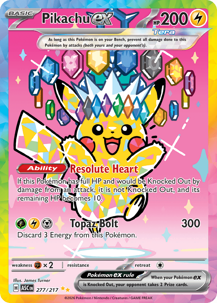 Pikachu ex, kortbilde fra Scrydex