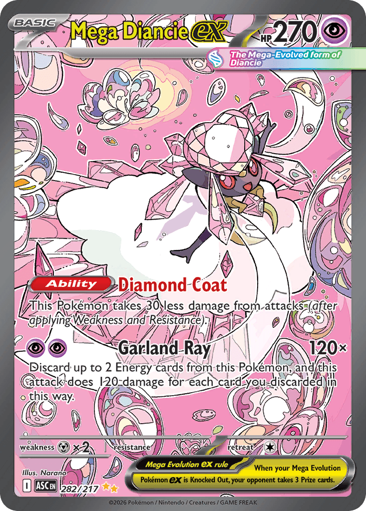 Mega Diancie ex, kortbilde fra Scrydex