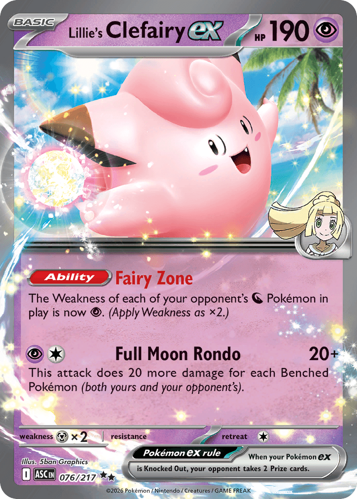Lillie's Clefairy ex, kortbilde fra Scrydex