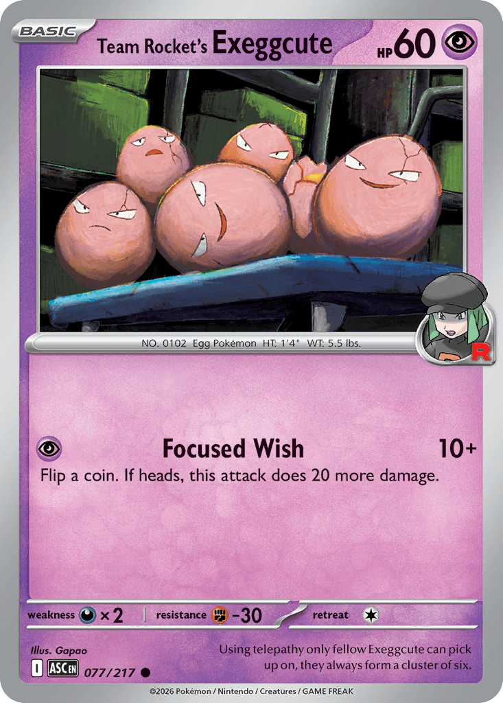 Team Rocket's Exeggcute, kortbilde fra Scrydex