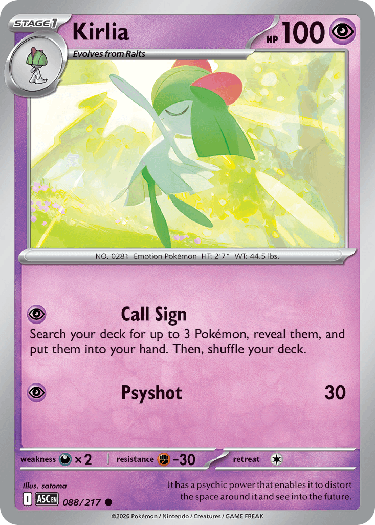 Kirlia, kortbilde fra Scrydex