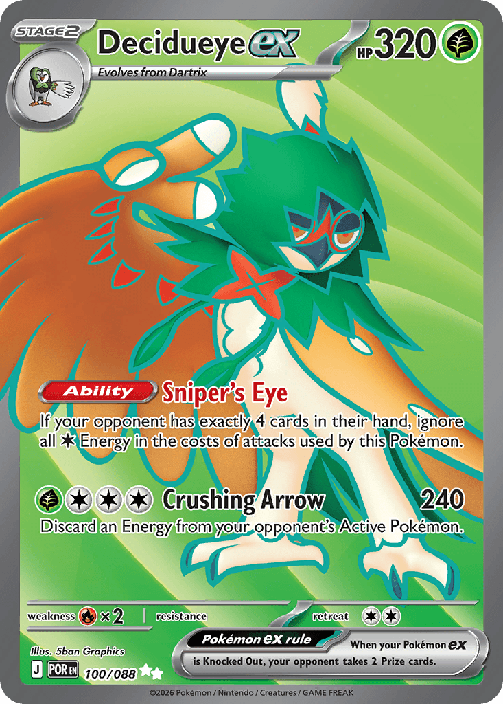Decidueye ex, kortbilde fra Scrydex