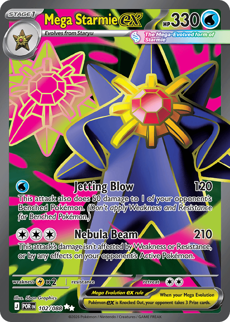 Mega Starmie ex, kortbilde fra Scrydex